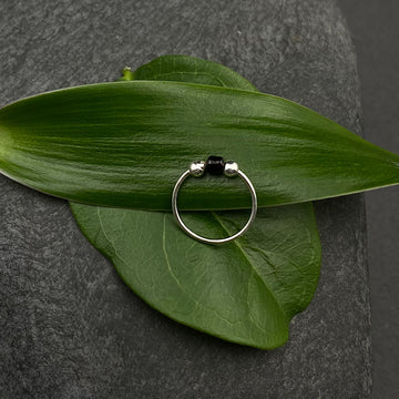 Black & Silver Beads Nose Ring